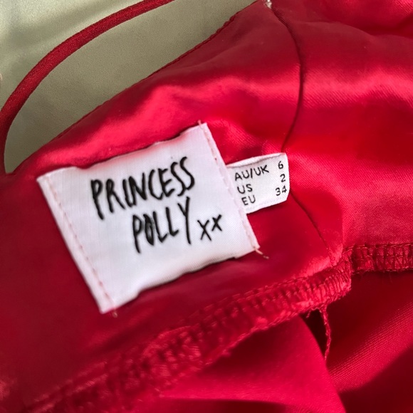 Princess Polly Rosalind Satin Mini Dress Red - Picture 6 of 7